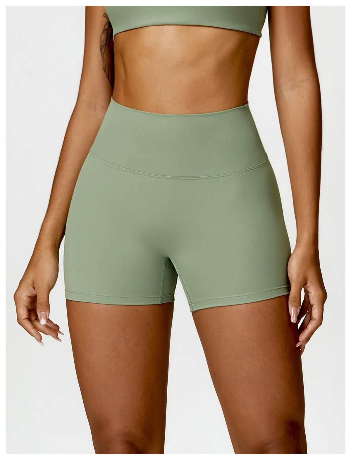 New Women Yoga Shorts High Waist Beautiful Buttocks Gym Sexy Feel V-shaped Shorts Sports Fitness Tights Push up Run Leggings - Empire P.E