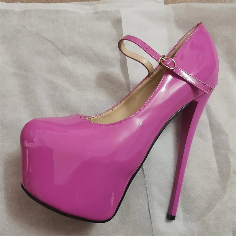 Woman Platforms Pumps Ankle Strap Stilettos - Empire P.E