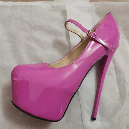 Woman Platforms Pumps Ankle Strap Stilettos - Empire P.E