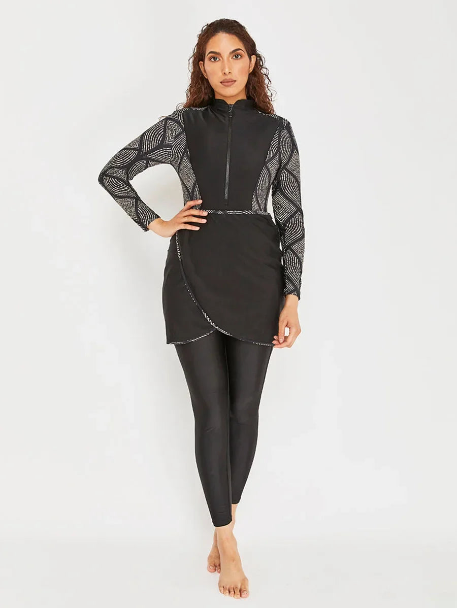 3PCS Modest Burkini Femmes Women Muslim Swimwear