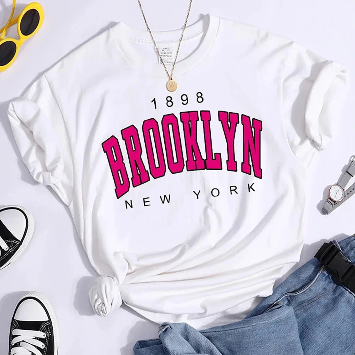 2024 New Summer Women T Shirt 1898 Brooklyn New York - Empire P.E