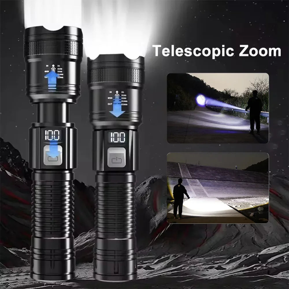 Super Bright Flashlight USB Rechargeable LED Long Range Tactical Torch