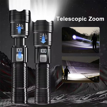 Super Bright Flashlight USB Rechargeable LED Long Range Tactical Torch