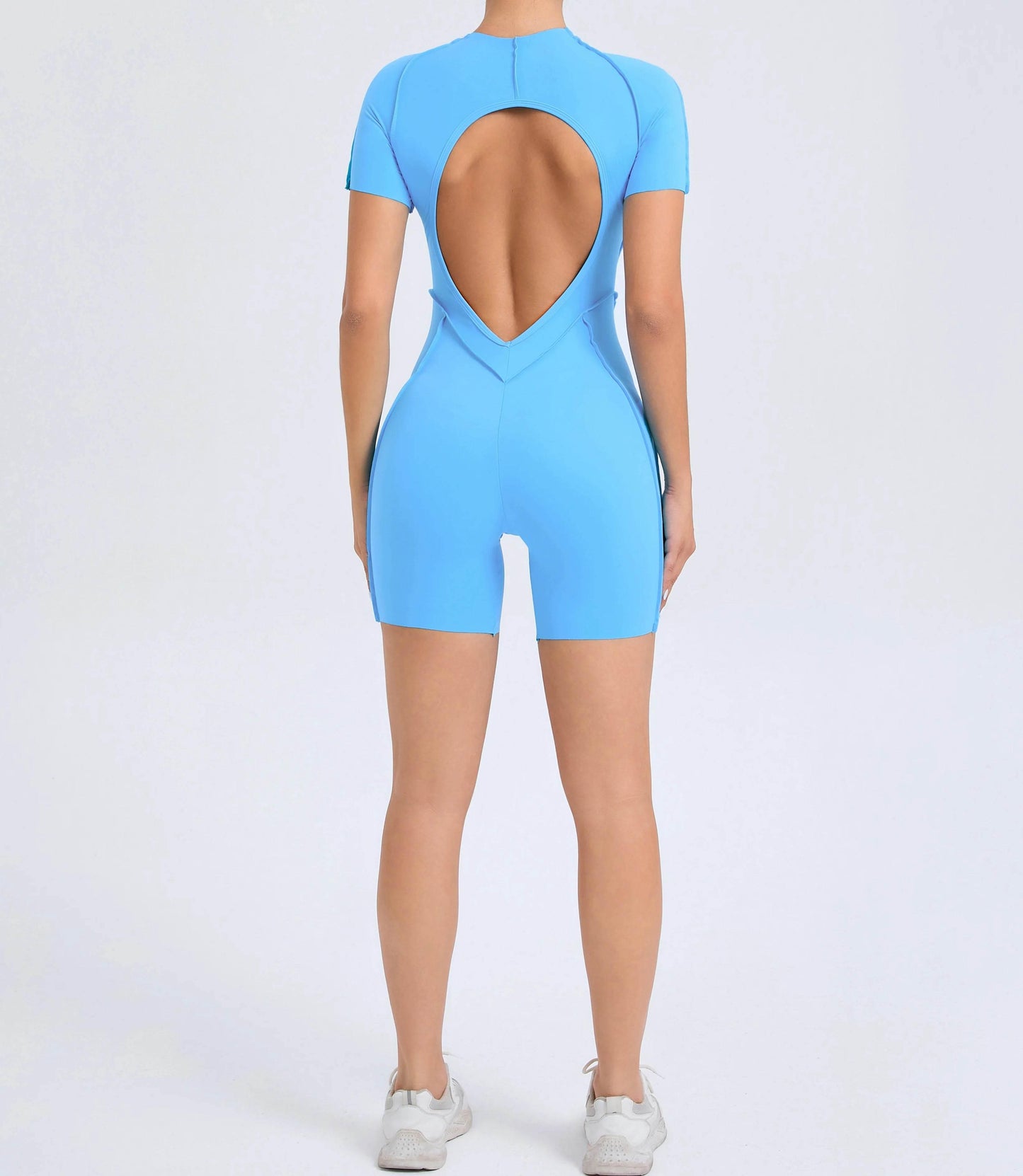 Short Jumpsuit Gym Clothes For Women Sportswear Fitness Overalls Backless Scrunch Booty Yoga Suit Sports Set Outfit - Empire P.E