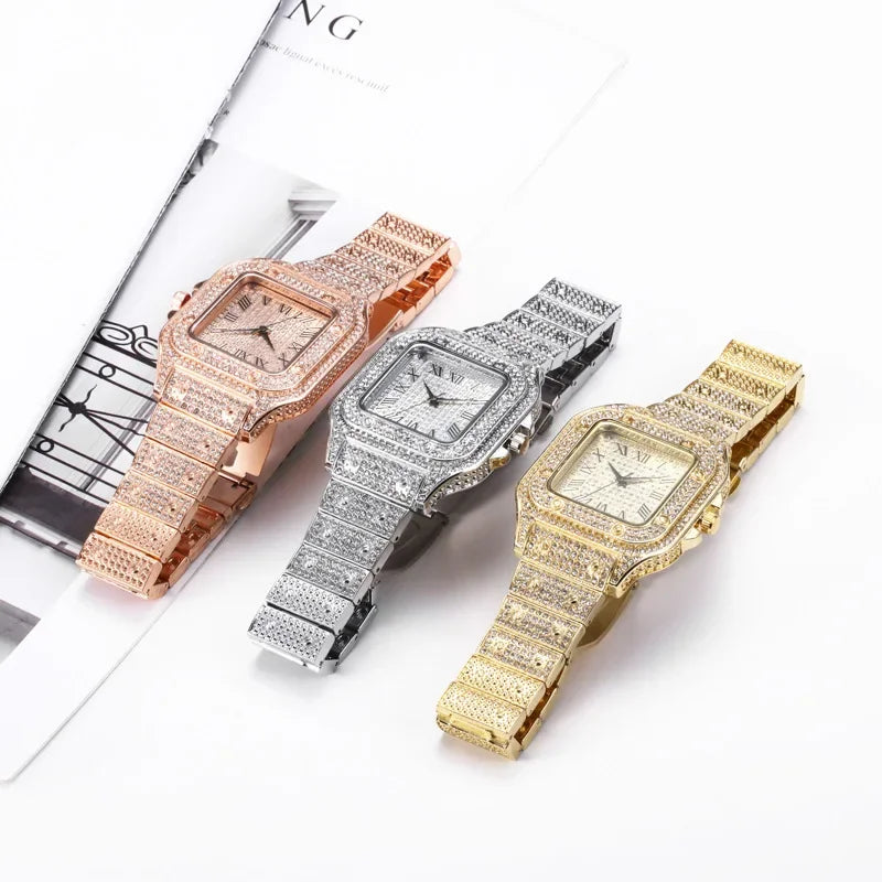 Luxury Diamond Rhinestone Gold Watches