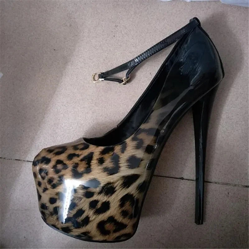 Woman Platforms Pumps Ankle Strap Stilettos - Empire P.E