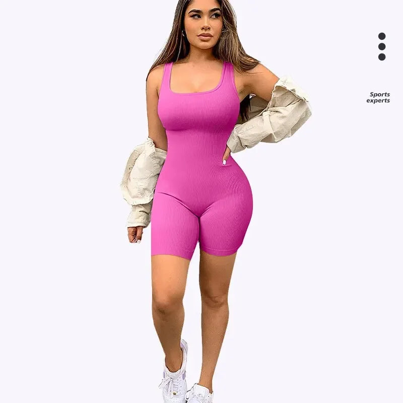 Seamless One-Piece Short Yoga Bodysuit - Empire P.E