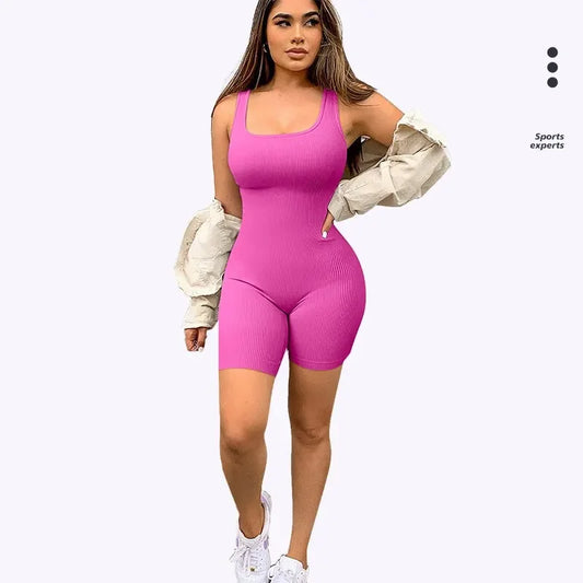 Seamless One-Piece Short Yoga Bodysuit - Empire P.E