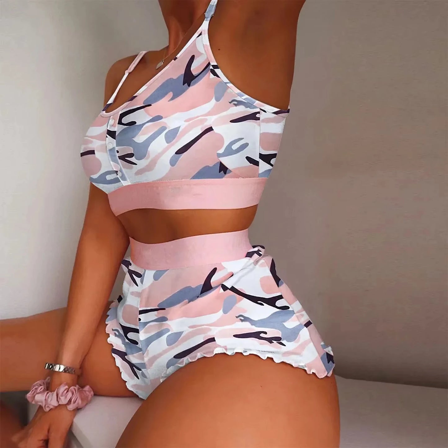 2025 New Women Butterfly Print Pajamas Set - Empire P.E