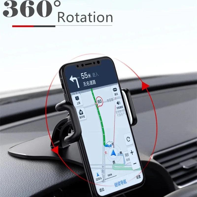 360 Rotatable Car Phone Holder Universal Cell Phone Stands Car Rack Dashboard Support for Auto Grip Mobile Phone Fixed Bracket - Empire P.E