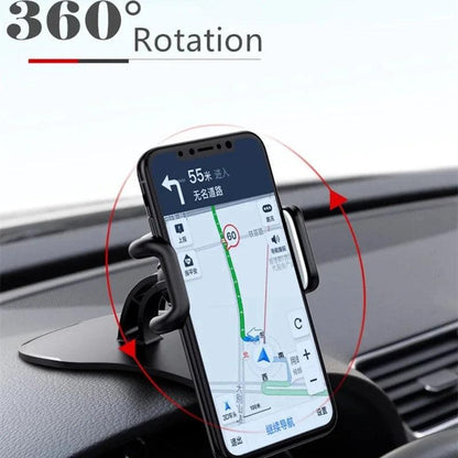 360 Rotatable Car Phone Holder Universal Cell Phone Stands Car Rack Dashboard Support for Auto Grip Mobile Phone Fixed Bracket - Empire P.E