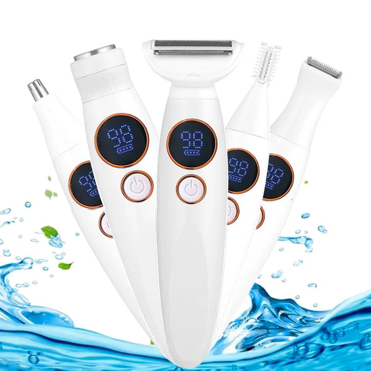 Electric Women Razors,5 In 1 Electric Shaver Shaving Kit Razors For Face Nose Hair Eyebrow Arms Armpit Legs Hair Bikini Trimmer - Empire P.E