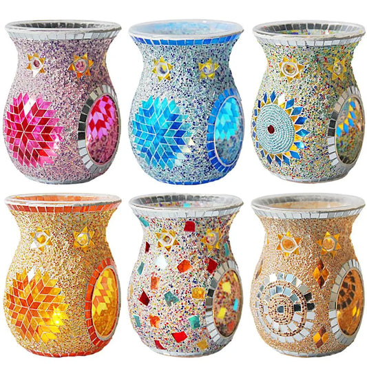 Turkish Style Mosaic Glass Oil Burner Candle Holder