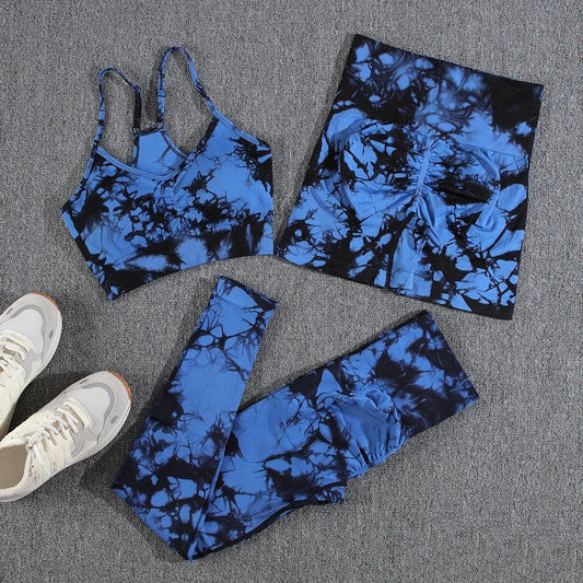 1/2/3/PCS Tie Dye  Seamless Women Pants Sets