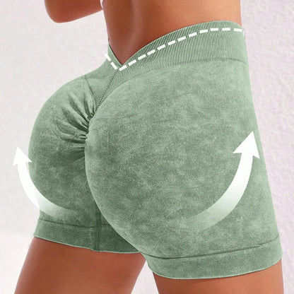 Women's Washed Yoga Shorts Fitness