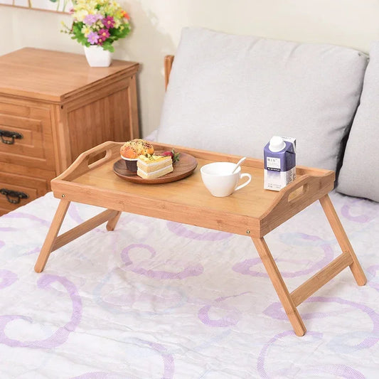Bamboo Bed Tray Table with Folding Legs Handle - Empire P.E