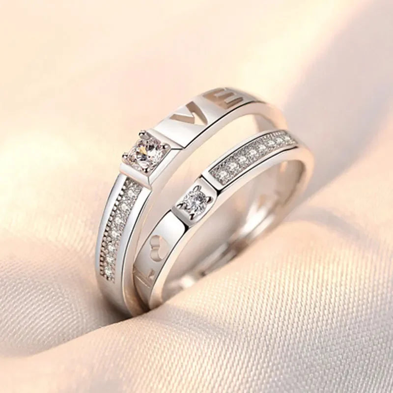 NEW 925 Sterling Silver Moissanite Diamond Couple Rings - Empire P.E