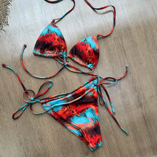 2025 New Sexy Retro Prints Brazilian Bikini Women - Empire P.E