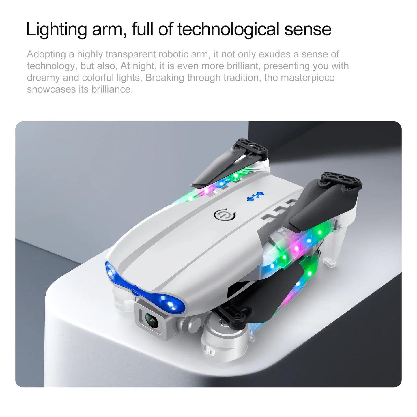 White Gray E88E99 Lighting Screen Control Mini Drone Dual Camera - Empire P.E