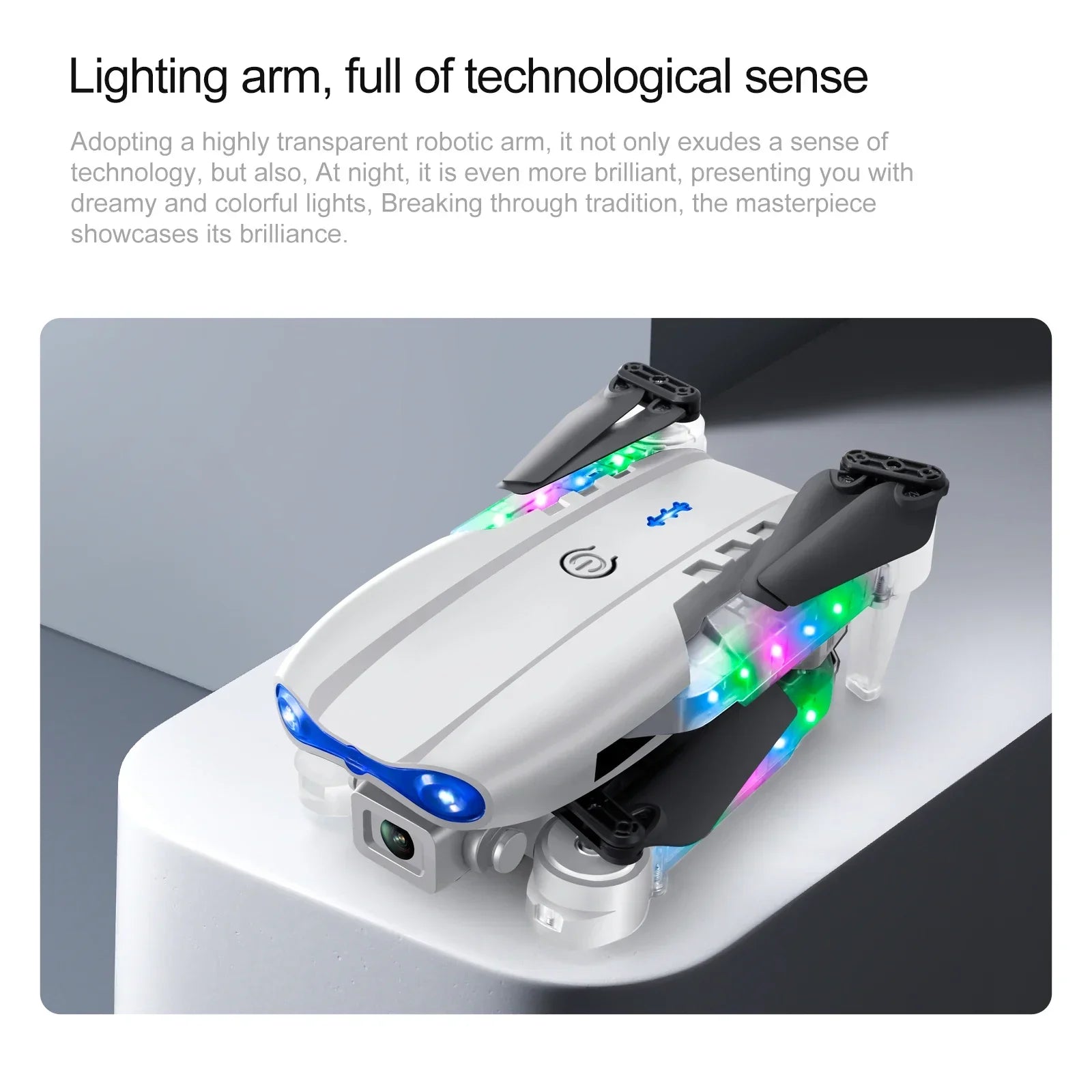 White Gray E88E99 Lighting Screen Control Mini Drone Dual Camera - Empire P.E