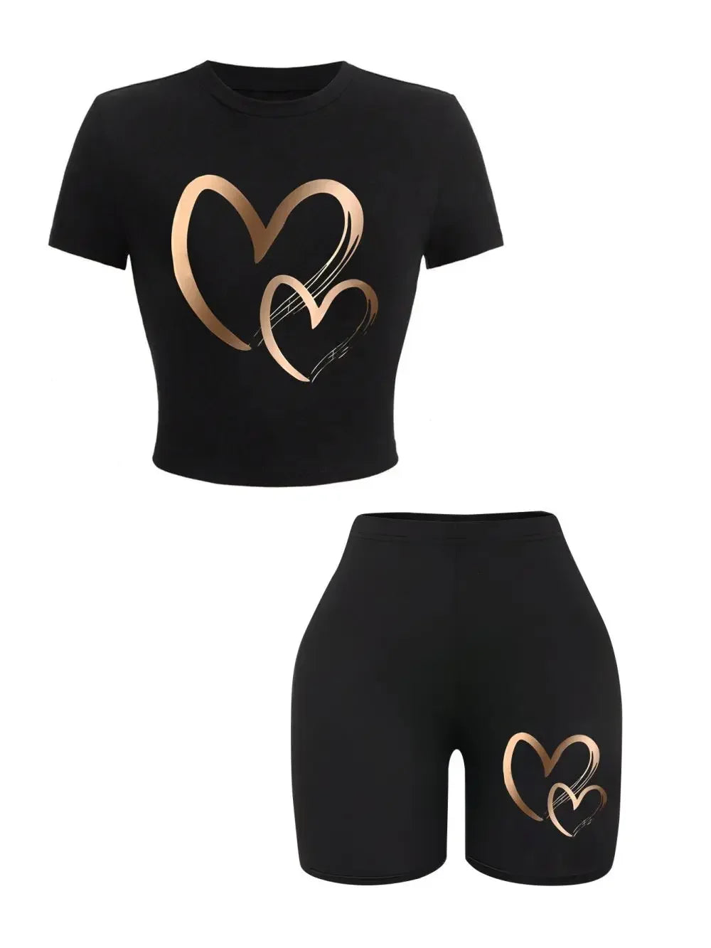 High Elastic Slim-fit T-Shirts & Shorts 2 Pieces Set - Empire P.E