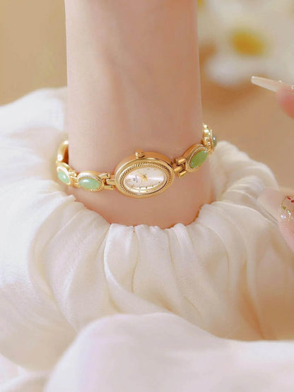 UTHAI Women's Watch Ladies Bracelet Luxury Brand Waterproof Retro Natural Dongling Stone Hotan Jade Advanced Chain Watches Gift - Empire P.E