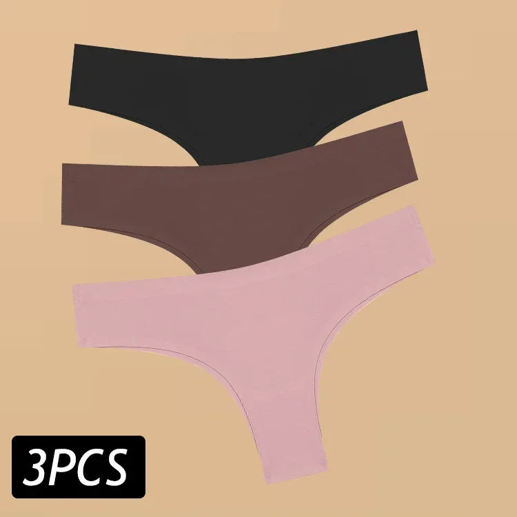 3PCS Women's Ultra-thin Seamless Panties Sexy Low Waist G-string - Empire P.E