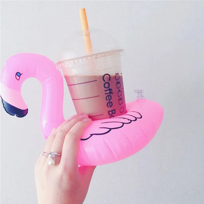 10-20PCS Water Coasters Floating Inflatable Cup Holder Swimming Pool Drink Float Toy Inflatable Pool Flamingo Party Decoration