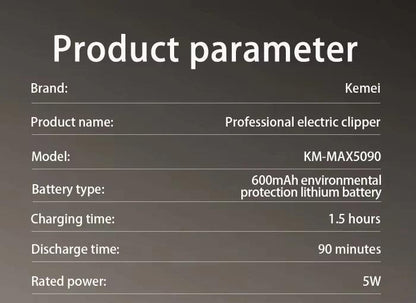 Kemei Rechargeable Graffiti Pattern Electric Hair Clipper Professional - Empire P.E