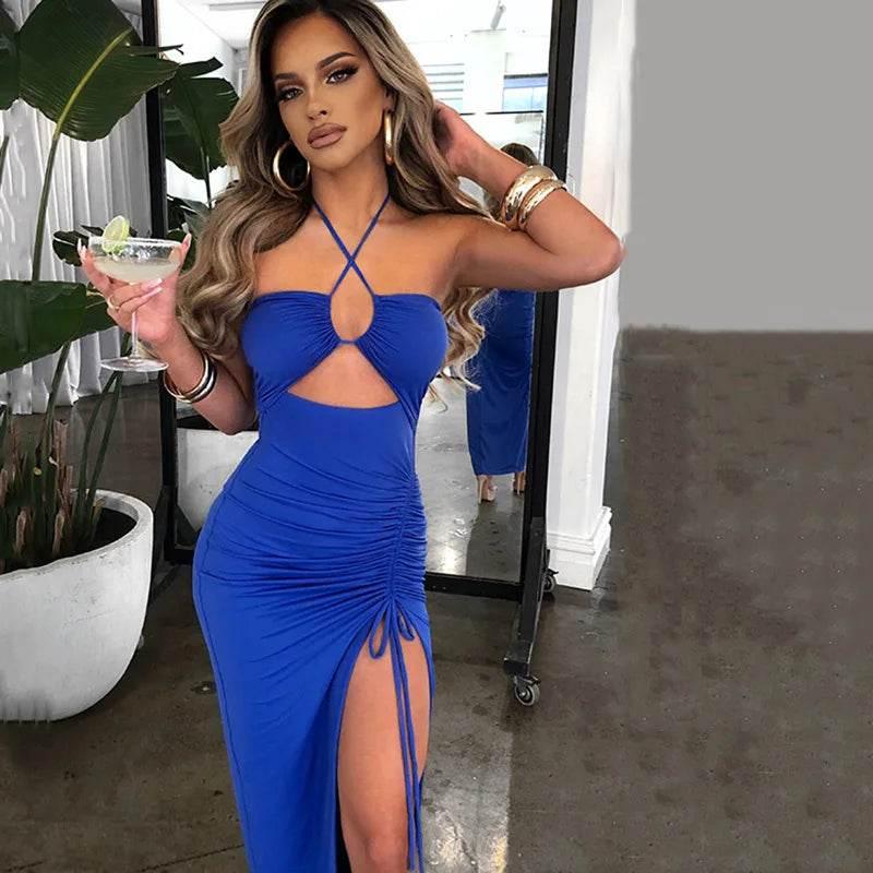 Sleeveless Sexy Female Midi Backless Dresses Slim Night Club Party Women's Dress Bodycon Vestidos Elegantes Para Mujer - Empire P.E