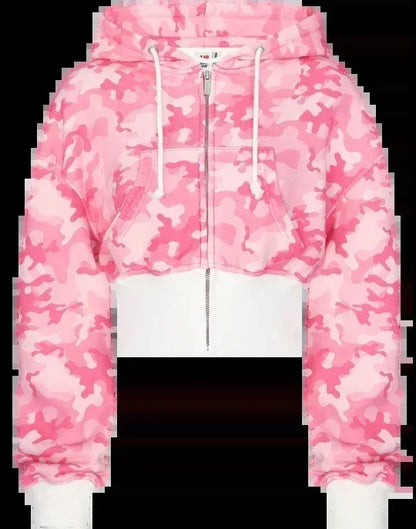 Y2K Fashion Pink Letter Graphic Zipper Sportswear Clothes - Empire P.E