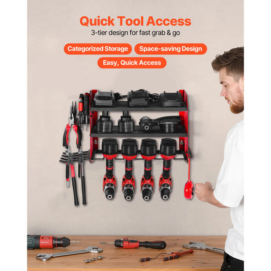 3-Layer Power Tool Wall Mount Holder