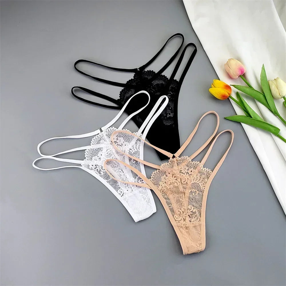 3 Pcs Lace Thin Strap Thong Women Low Waist - Empire P.E