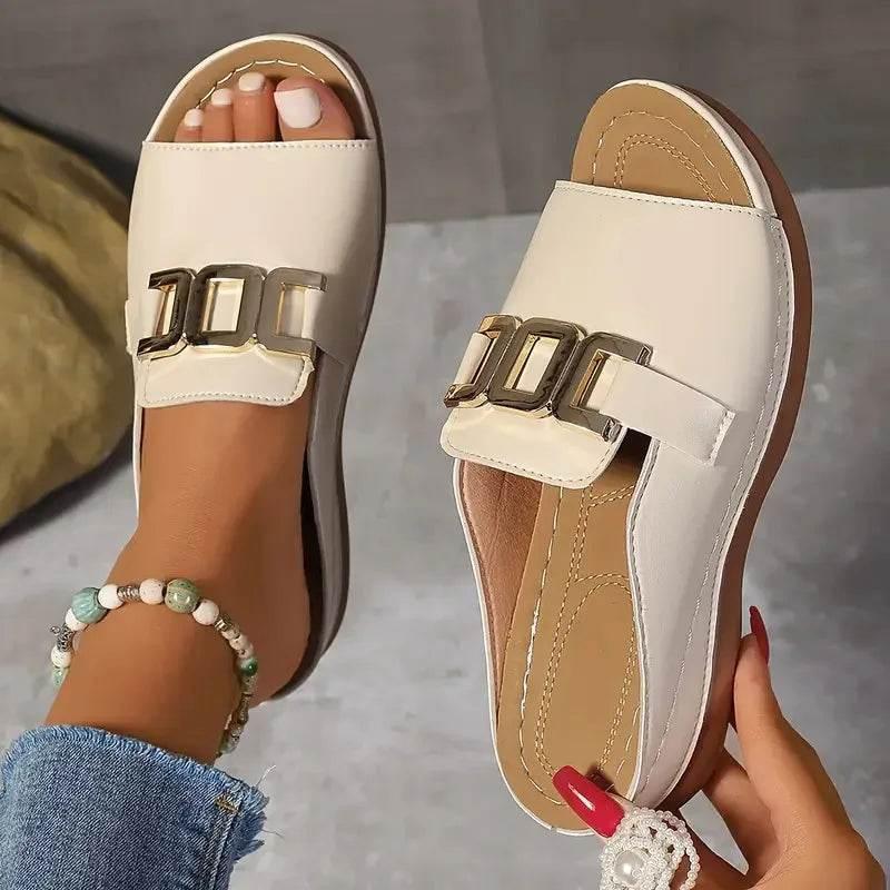 Summer Women's Slippers Casual Flat Open Heel Shoes Lightweight Comfortable Sports Slippers - Empire P.E
