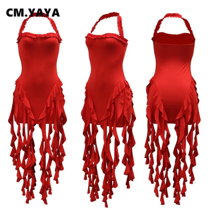 Sleeveless Strapless Halter Long Dress - Empire P.E