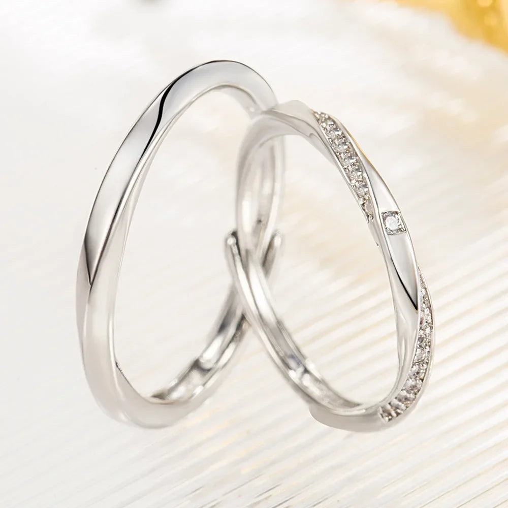NEW 925 Sterling Silver Moissanite Diamond Couple Rings - Empire P.E