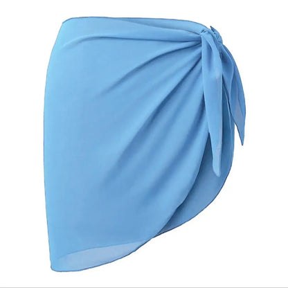 Women's Summer Beach Sarong Coverup Bikini Wrap Sheer Short Skirt