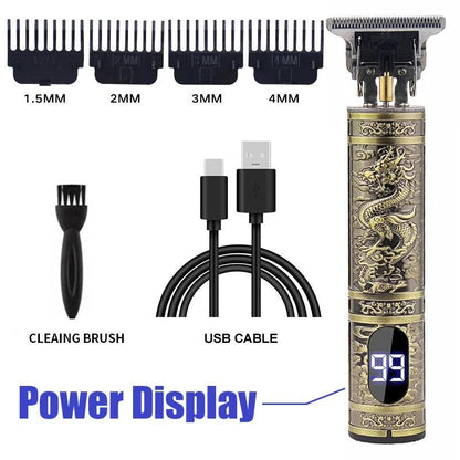 T9 Electric Hair Clipper for Men Professional Barber Shaver Beard Trimmer Body Hair Cutting Machine for Men Dragon Buddha Design - Empire P.E