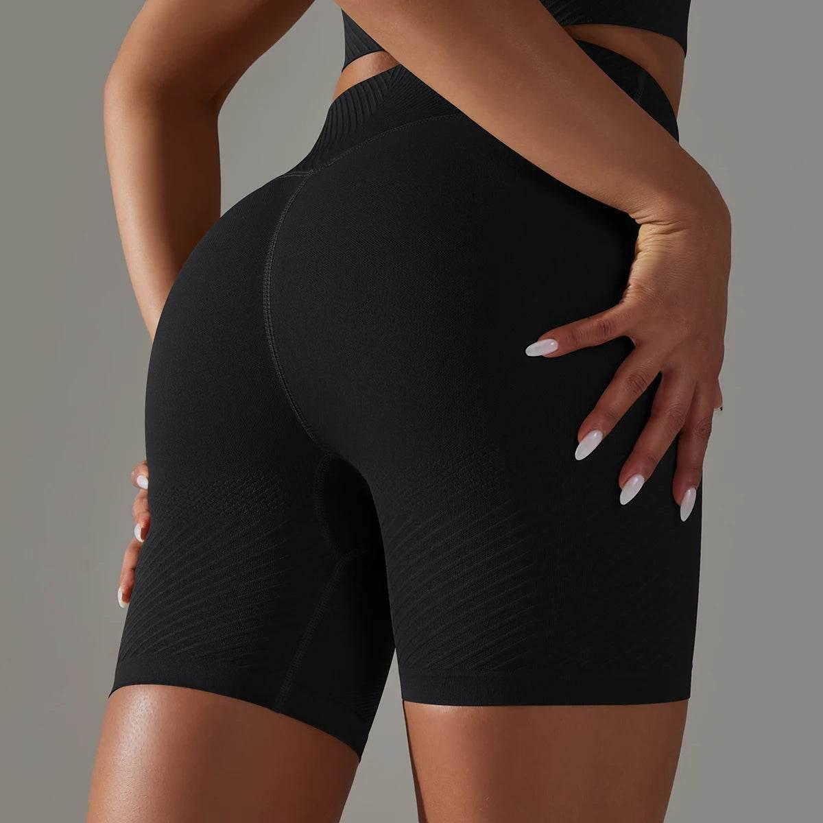 Women Yoga Set Seamless Gym Sportswear Long Seelves High Waist Leggings Sports Clothing Set Fitness Bra Vest Shorts Tracksuit - Empire P.E