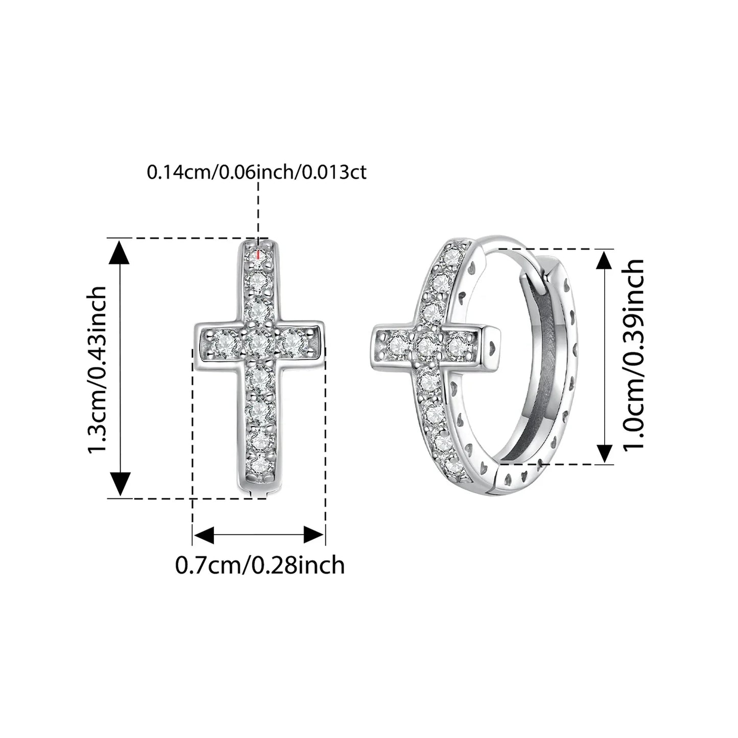 Moissanite Cross Hoop Earrings - Empire P.E
