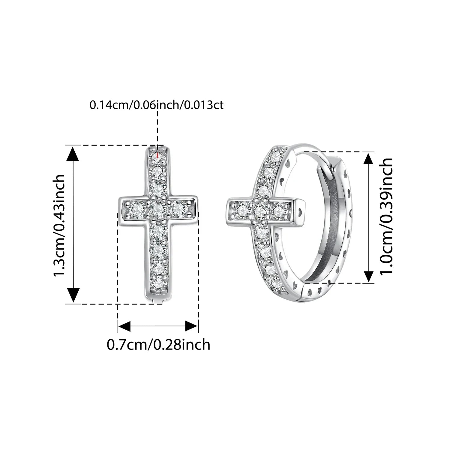 Moissanite Cross Hoop Earrings - Empire P.E