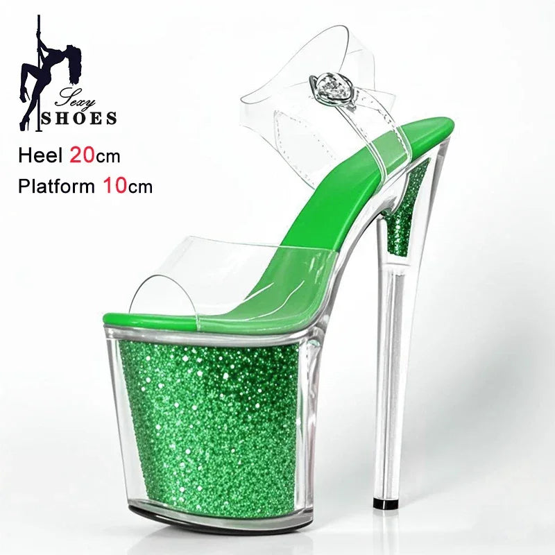 20CM/8inche Exotic Stripper High Heel Glitter Stiletto Heels - Empire P.E