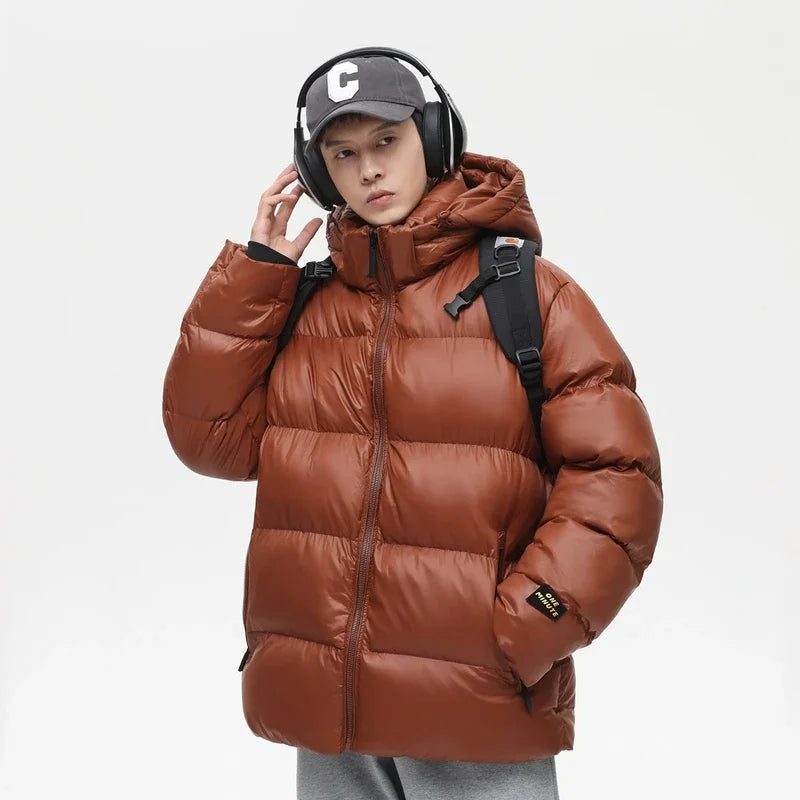 Men's Hooded Zipper Parkas Puffer Jackets - Empire P.E