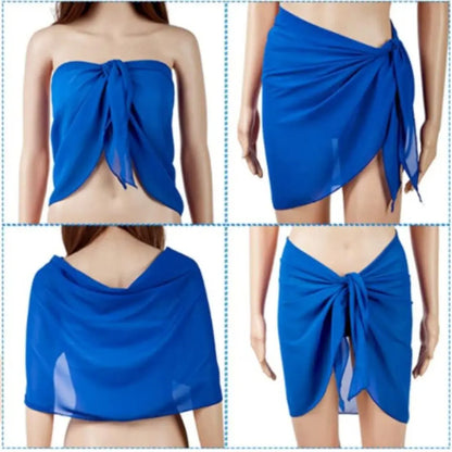 Women's Summer Beach Sarong Coverup Bikini Wrap Sheer Short Skirt