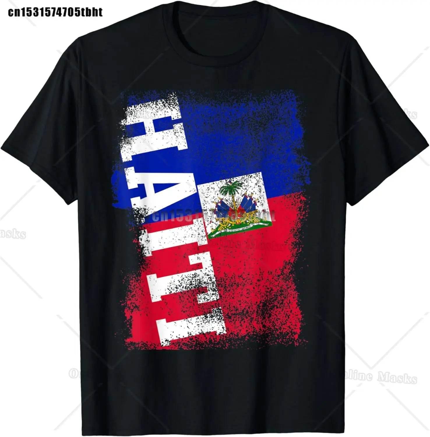 Haitian Coat of Arms Haiti Emblem Symbol Vintage T Shirts Cotton Streetwear Short Sleeve Birthday Gifts Summer Mens Clothing - Empire P.E