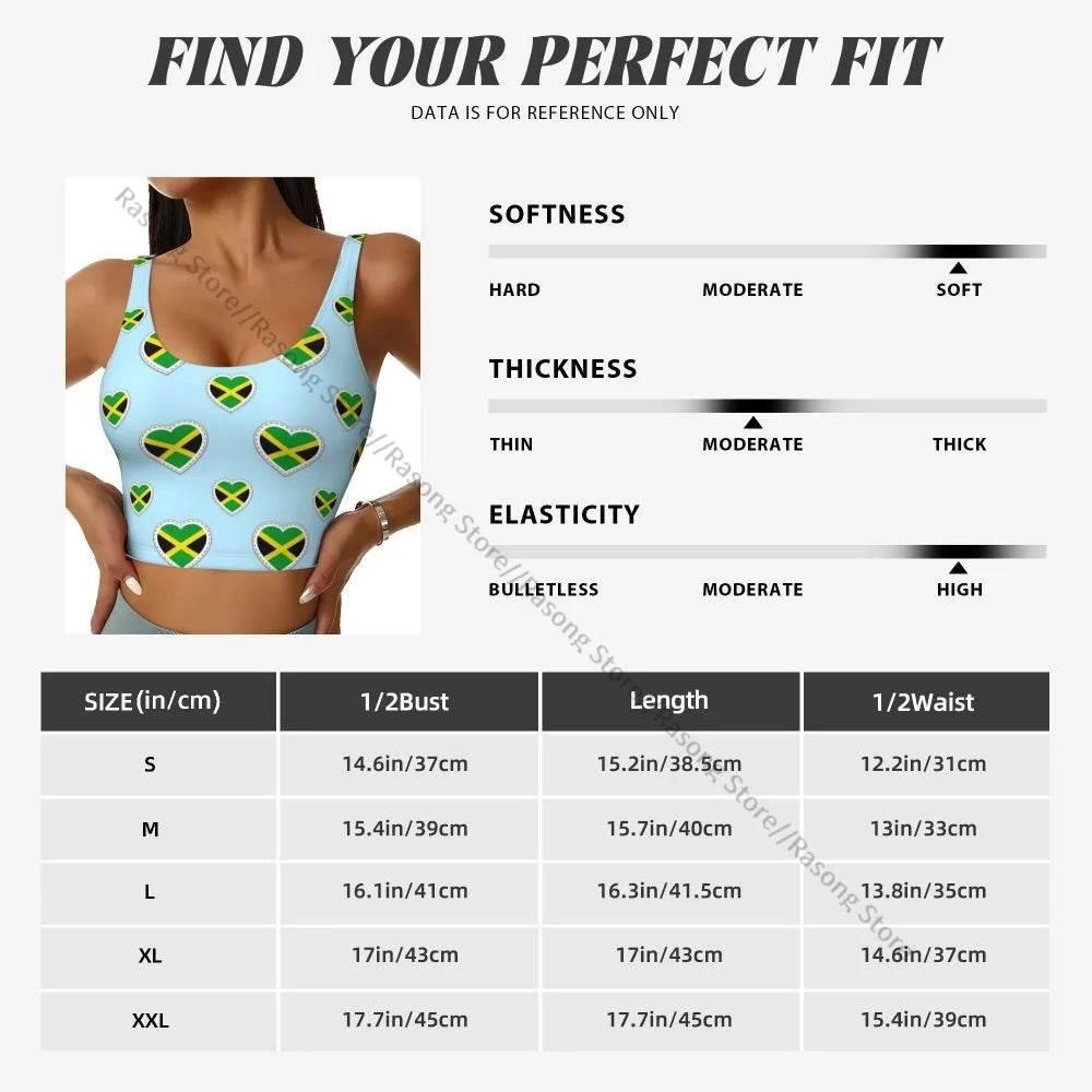 Sports Bra Women Running Yoga Clothes Vest Jamaica Kingdom Flag Gathering Fitness Vest - Empire P.E