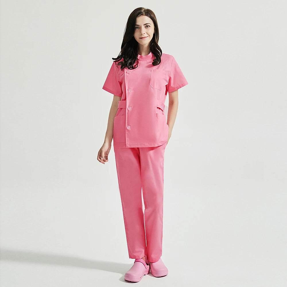 Niaahinn Health Services Scrubs Set Uniforms V-Neck Beauty Salon Work Uniform Women Sets Pet Grooming Institution Scrubs Coat - Empire P.E