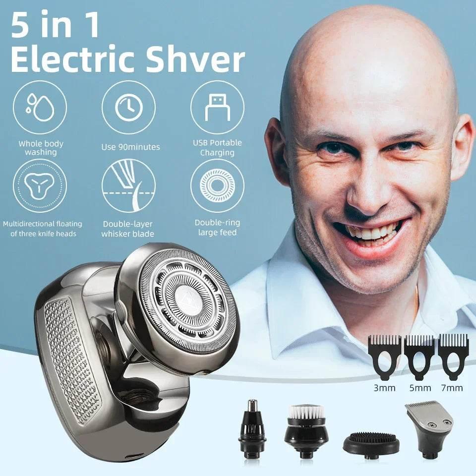 Shaver for Men Electric Shaver Bald Head Shaver 5 in 1 Hair Clipper for Bald Man Beard Trimmer Shaving Machine Bald Head Razor - Empire P.E