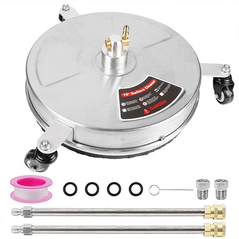 4000 PSI High Pressure Washer Surface Cleaner 15" Road Cleaner Stainless Steel Power Washer Accessory for Driveways Sidewalks - Empire P.E