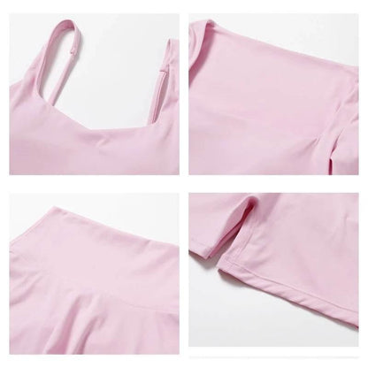 Hearuisavy 2PCS Long Sleeve Gym Set Women Yoga Clothes Quick-Drying Sportswear Running Leggings Workout Sports Crop Top Women - Empire P.E